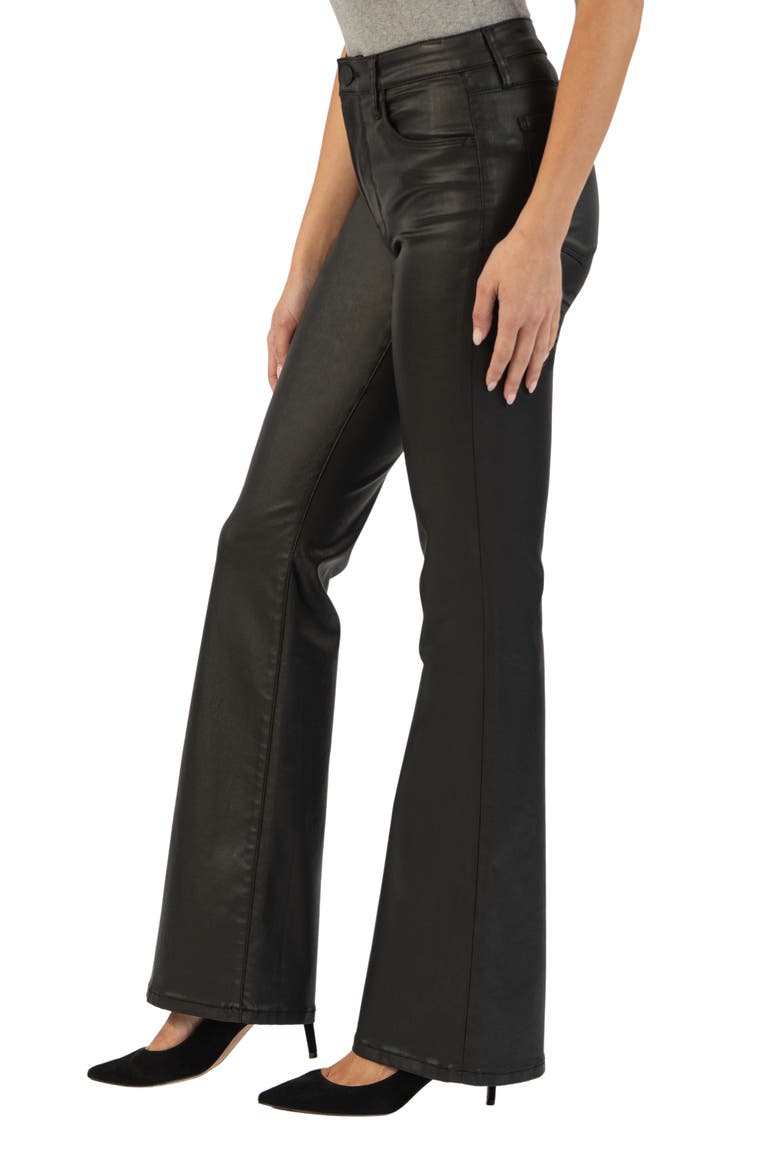 Ana Fab Ab Coated High Waist Flare Jeans, Alternate, color, BLACK