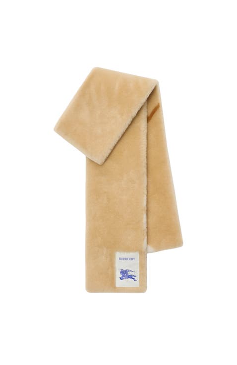 Narrow Check Shearling Scarf