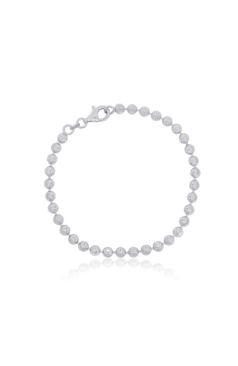 The Lovery Fine Jewelry Moon Bead Chain Bracelet, Main, color, Sterling Silver