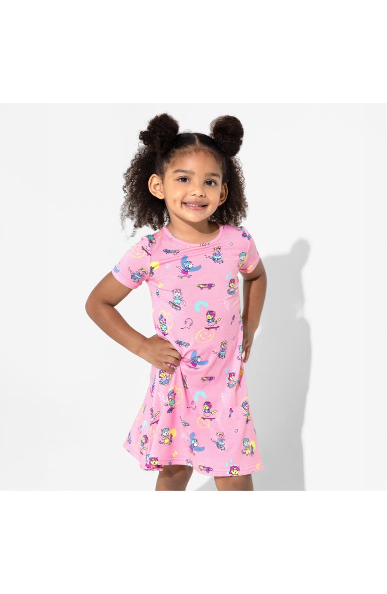 Bellabu Bear Kids' Skater Kitty Short Sleeve Dress, Alternate, color, Skater Kitty
