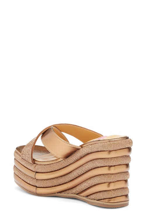Ashley Kahen Carnival Wedge Sandal In Bronze Multi