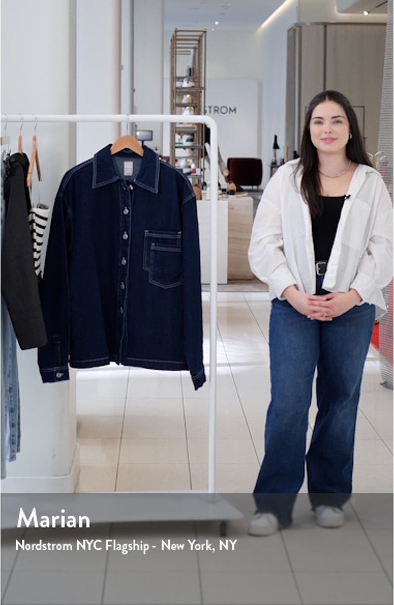 Oversize Denim Button-Up Shirt, sales video thumbnail