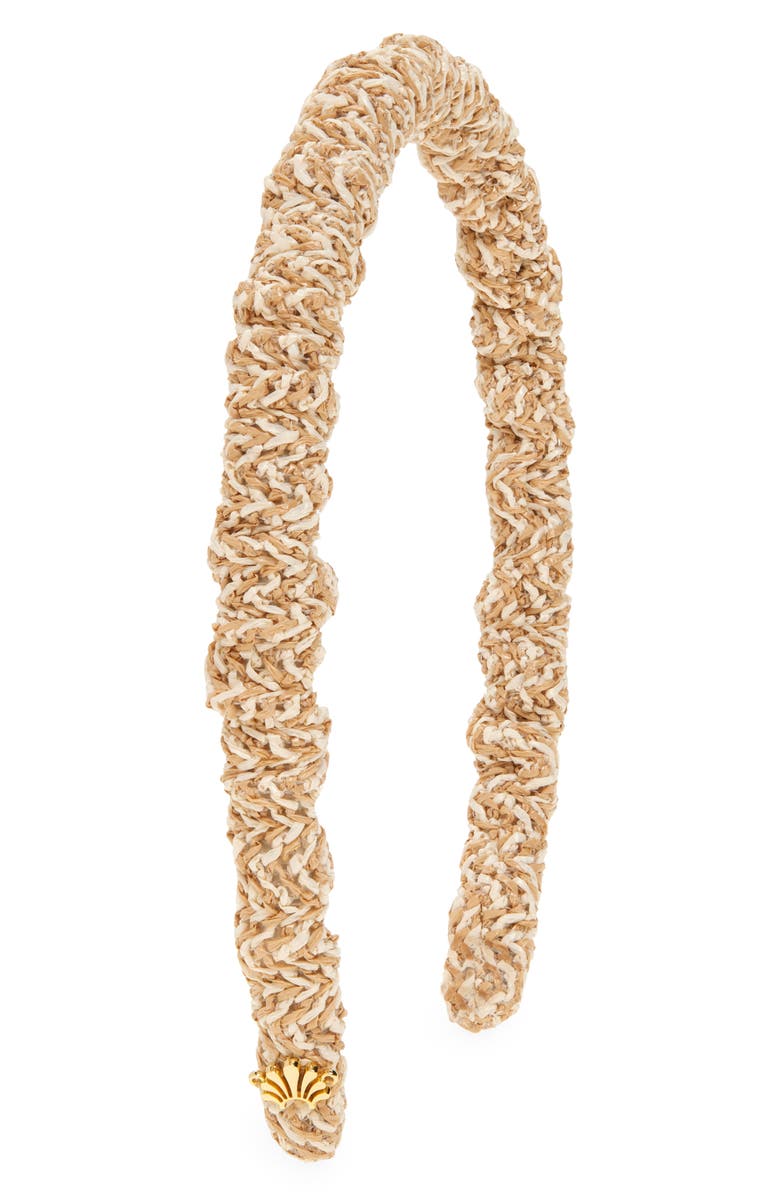 Lele Sadoughi Jessie Raffia Headband, Main, color, Natural