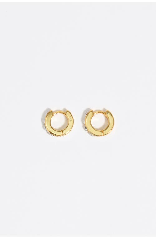 Bimba Y Lola Mini Hoop Earrings With Crystals In Gold