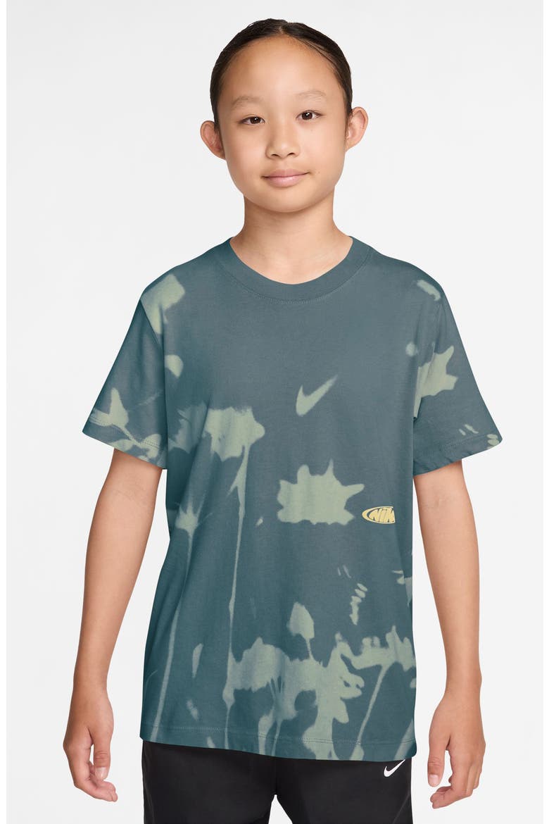 Kids' Sportswear Splatter Print Cotton T-Shirt, Main, color, MINERAL SLATE