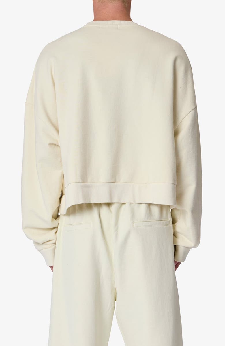 mnml Crop Cotton Crewneck Sweatshirt, Alternate, color, Off White