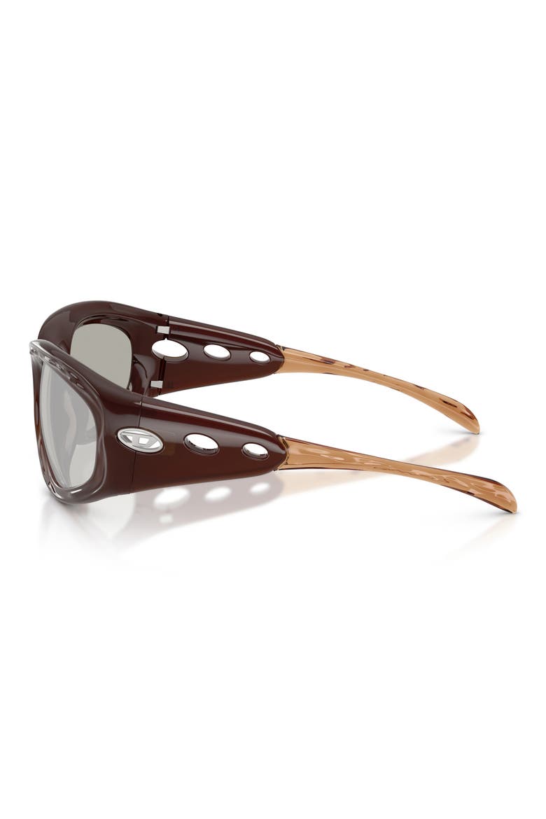 63mm Oversize Mirrored Pillow Sunglasses, Alternate, color, MILKY DARK ORANGE / GREY
