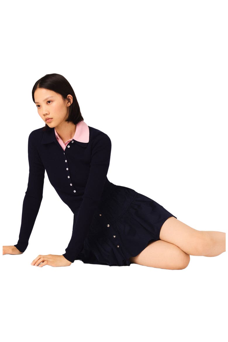 Mini elasticated waist skirt, Alternate, color, Navy