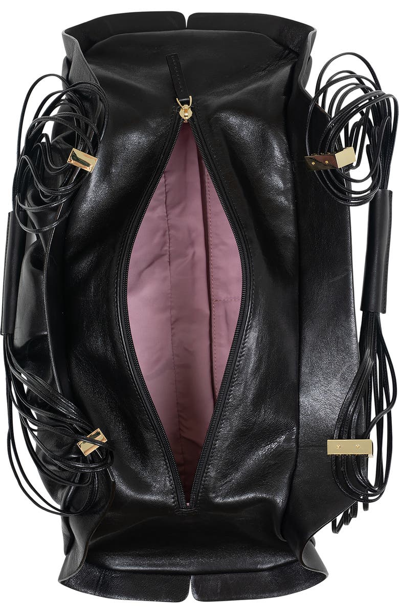 Jeffrey Campbell Mothership Leather Handbag, Alternate, color, Black