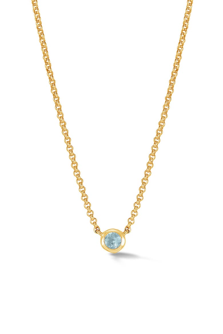 Aquamarine Round Dewdrop Pendant, Main, color, Yellow Gold Vermeil