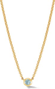 Dower & Hall Aquamarine Round Dewdrop Pendant