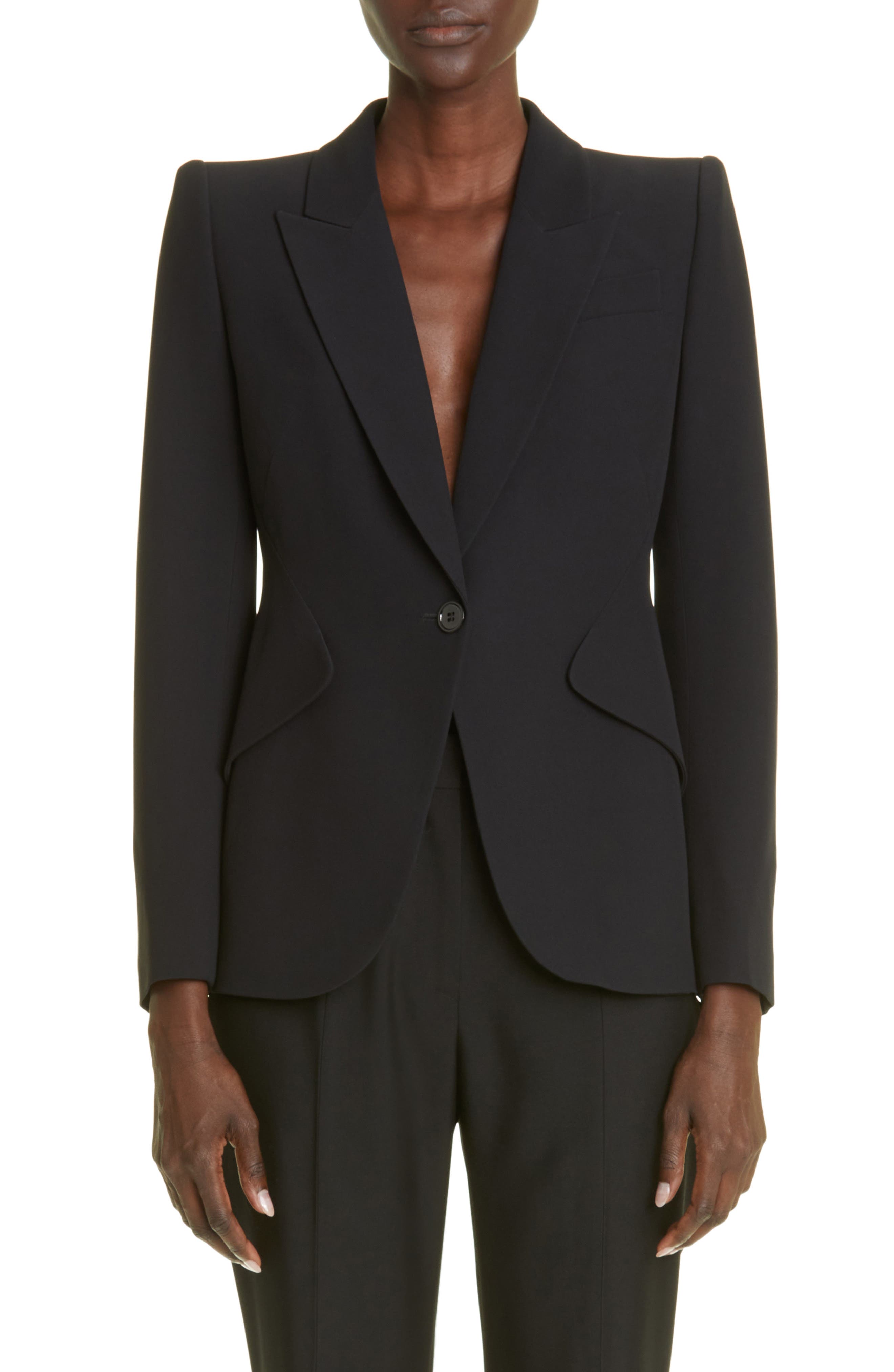 Alexander McQueen Leaf Crepe Jacket (Women) | Nordstrom
