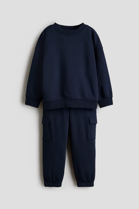 2-piece Brushed-inside Sweatshirt And Joggers Set