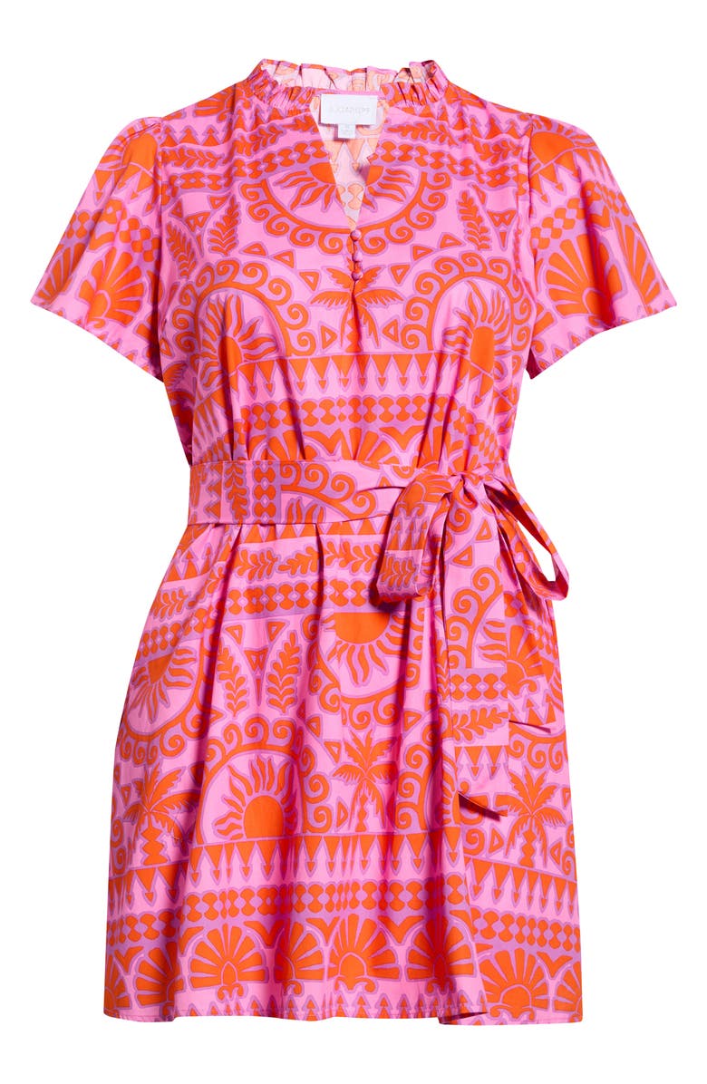 SUGARLIPS Tarie Tropical Ema Shift Minidress, Alternate, color, Pink-Orange
