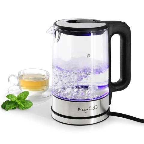 1.8 Quart Glass and Stainless Steel Electric Tea Kettle