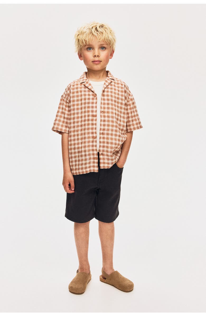 H&M Cotton-blend Resort Shirt, Alternate, color, Powder Pink/Checked