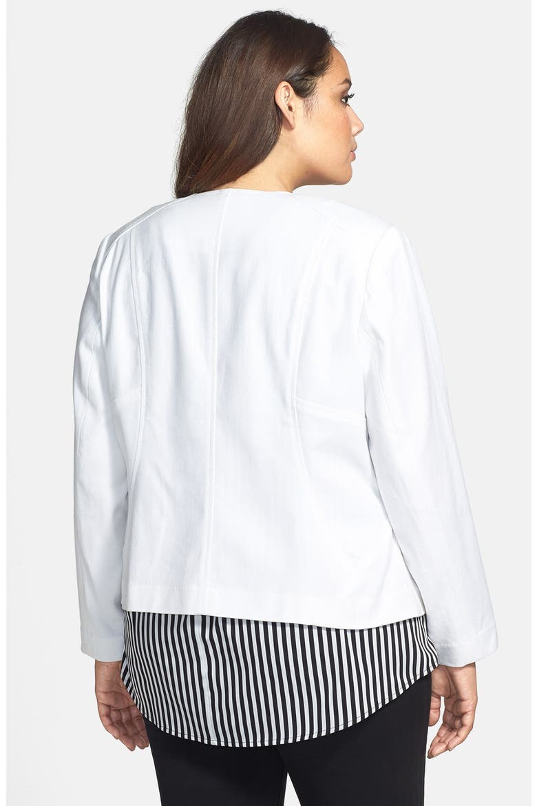 Stretch Cotton Zip Jacket, Alternate, color, WHITE