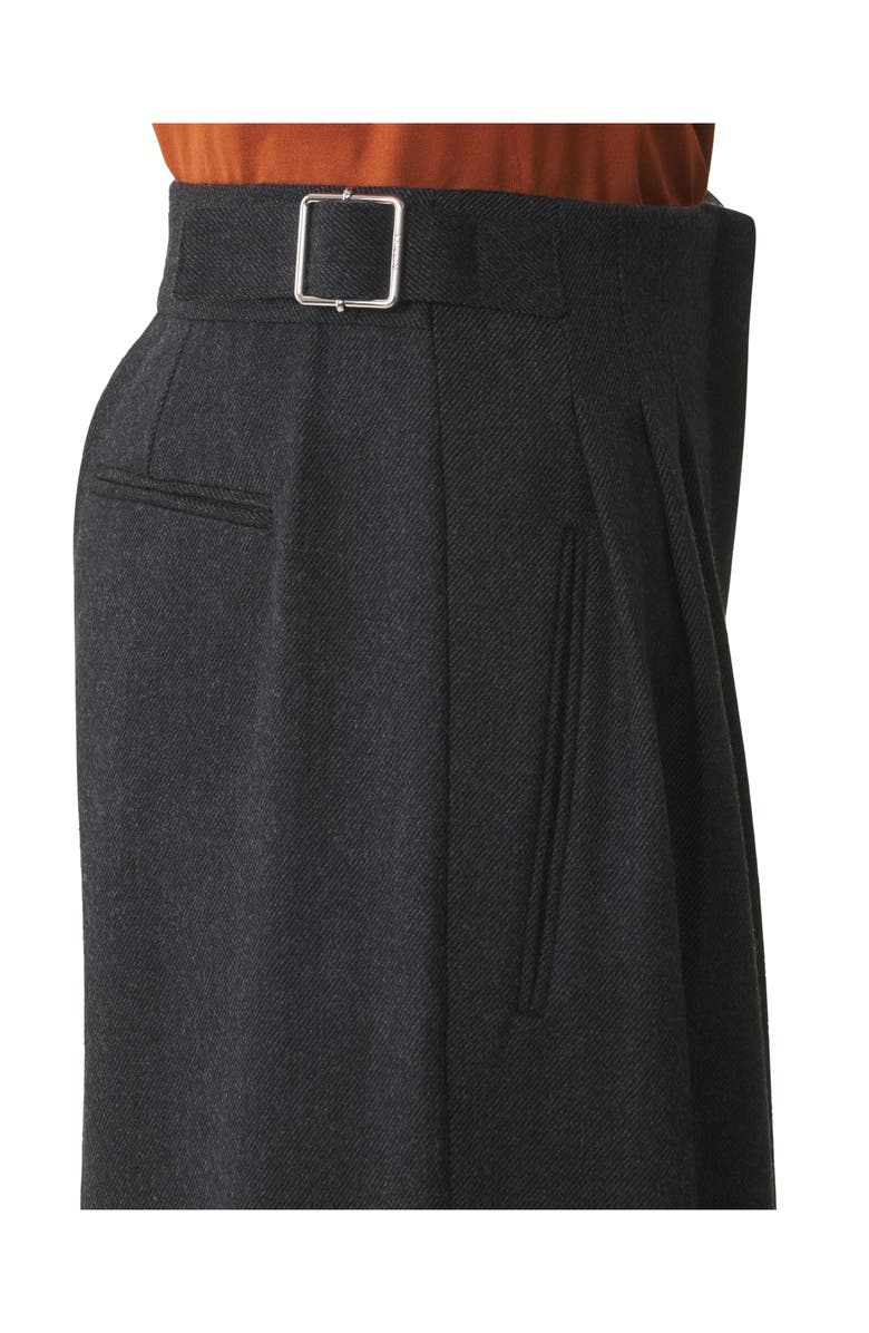 Lanvin Wide-Leg Flannel Pants, Alternate, color, Anthracite