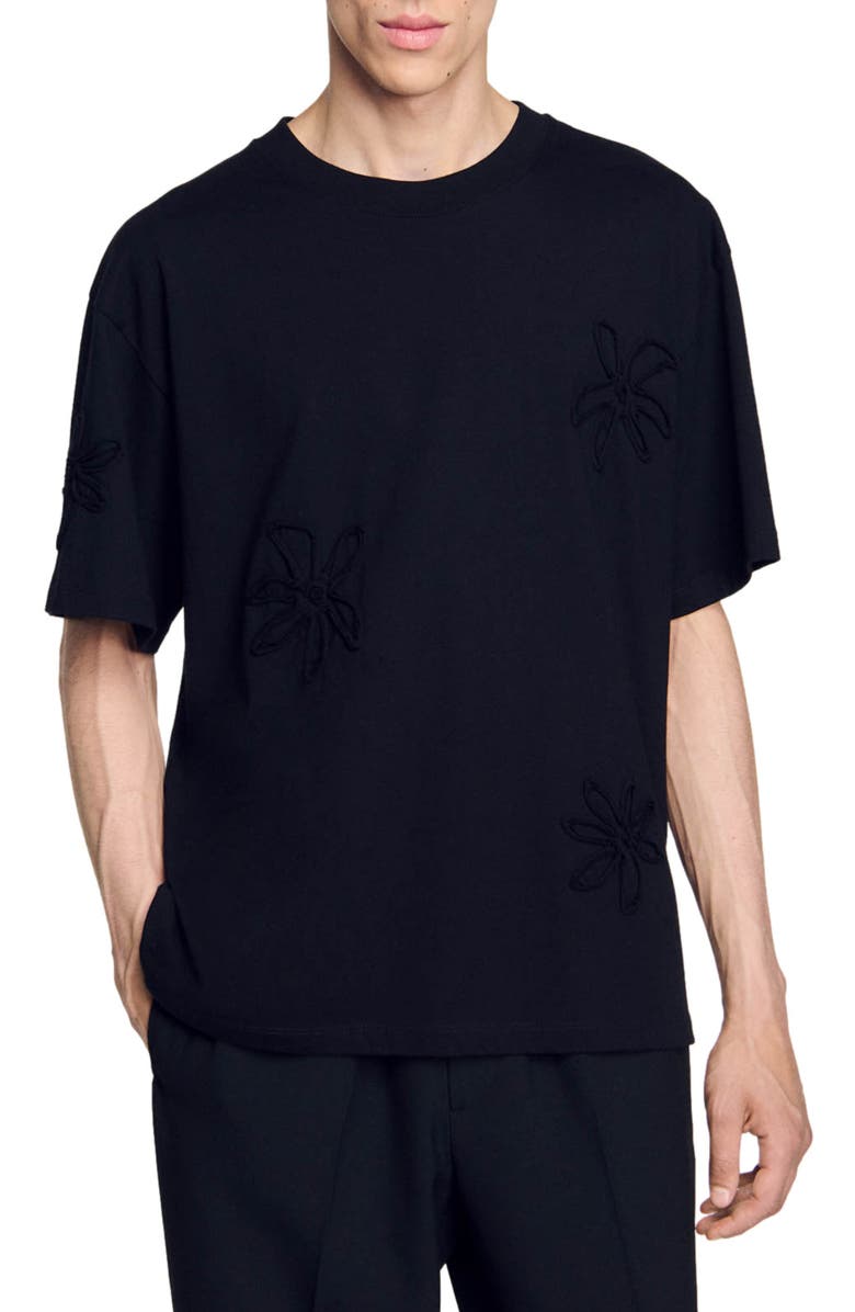 SANDRO Floral T-shirt, Main, color, 