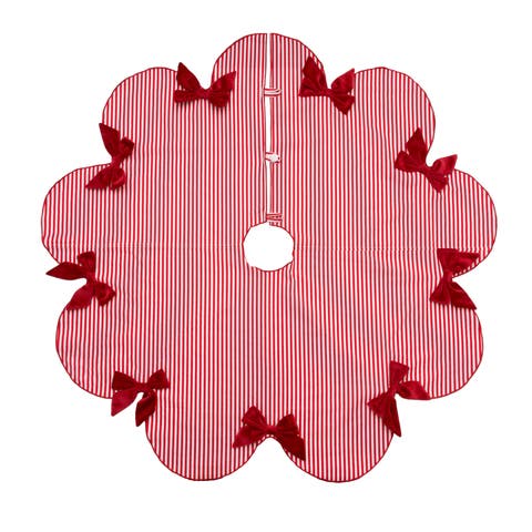 Candy Cane Forest with Ribbons Christmas Tree Skirt