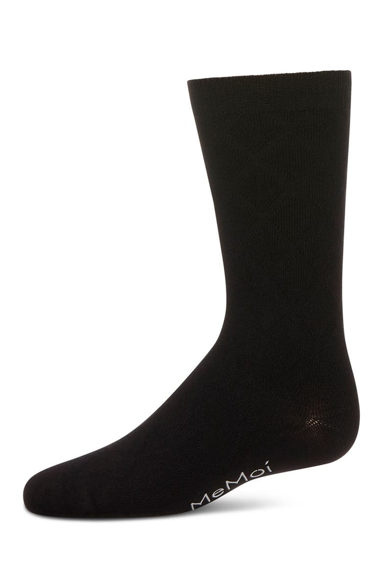 MeMoi Diamond Crew Socks, Main, color, Black
