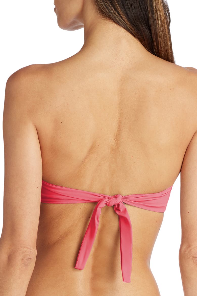 Capri Bandeau Bikini Top, Alternate, color, Coral
