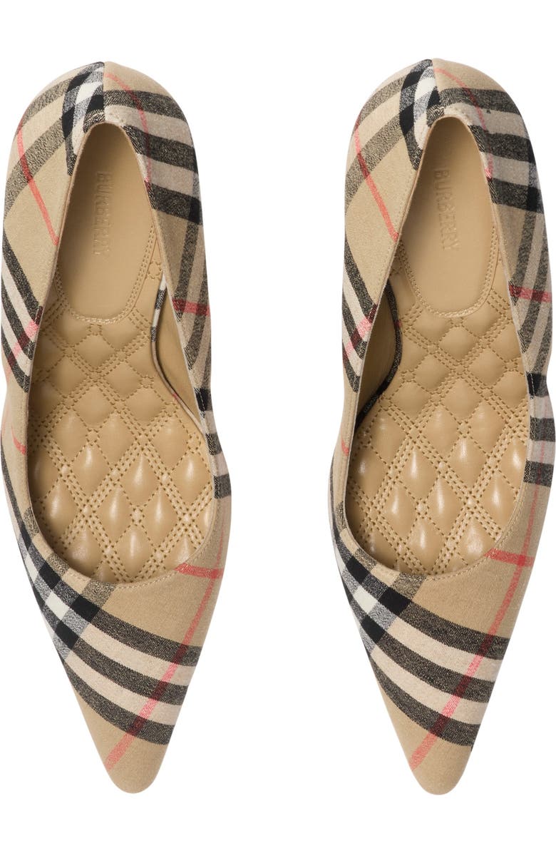 Burberry Check Dame Pumps, Alternate, color, Sand Beige