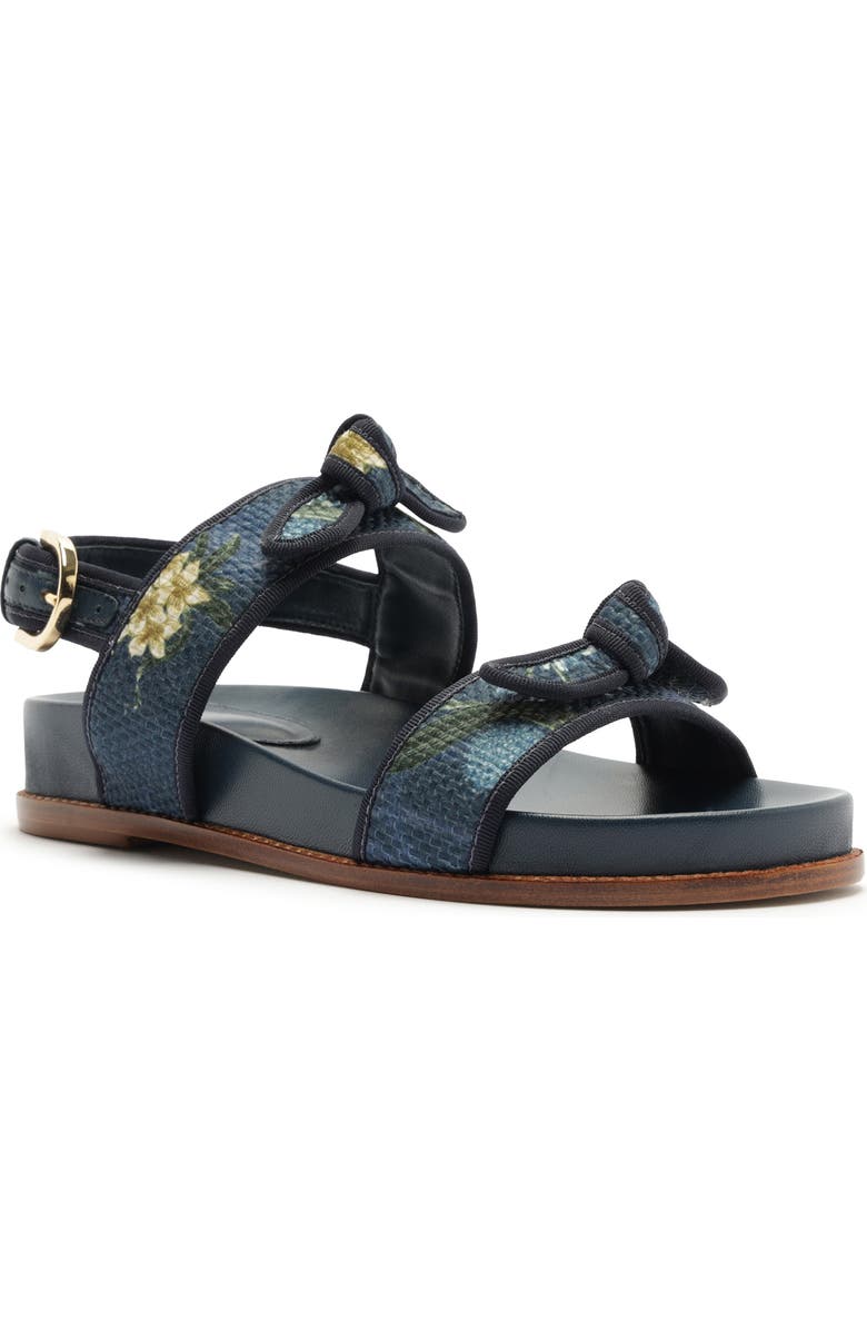 Alexandre Birman x Agua by Agua Bendita Grosgrain Raffia Sport Sandal, Main, color, Laguna Blue/ Blue