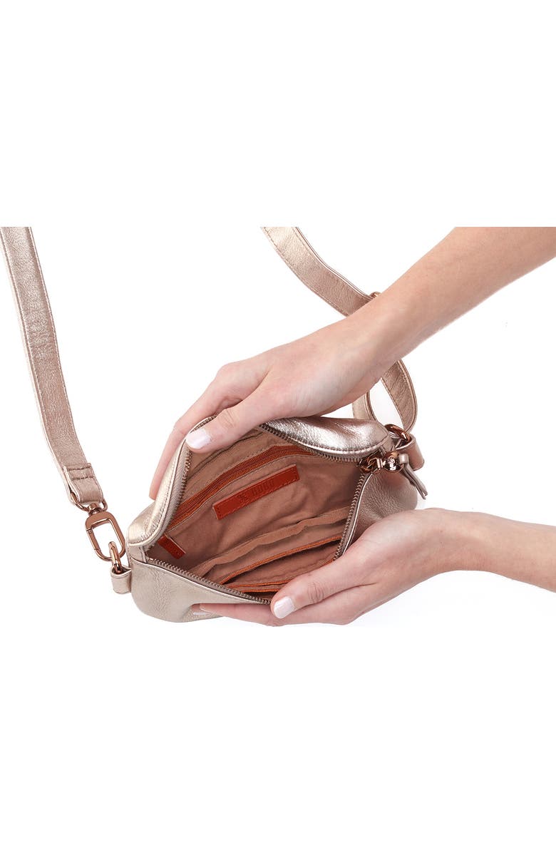HOBO Fern Leather Belt Bag, Alternate, color, Pink Gold Metallic