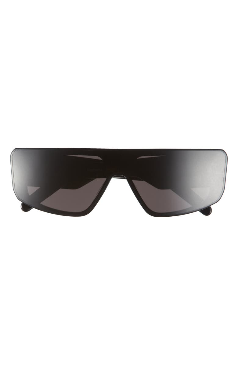 Rick Owens Performa Shield Sunglasses, Main, color, Black Temple/ Black Lens