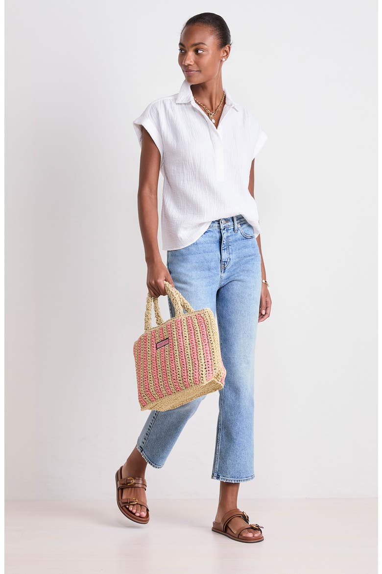 Cotton Short Sleeve Shirt, Alternate, color, WHITE CAP