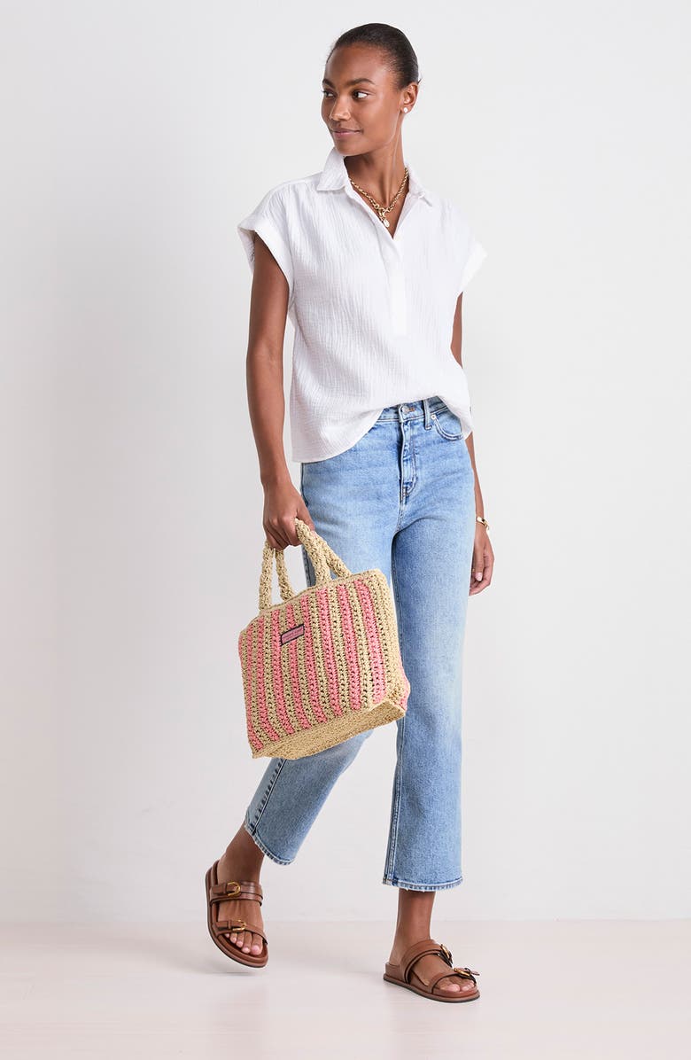 vineyard vines Cotton Short Sleeve Shirt, Alternate, color, White Cap