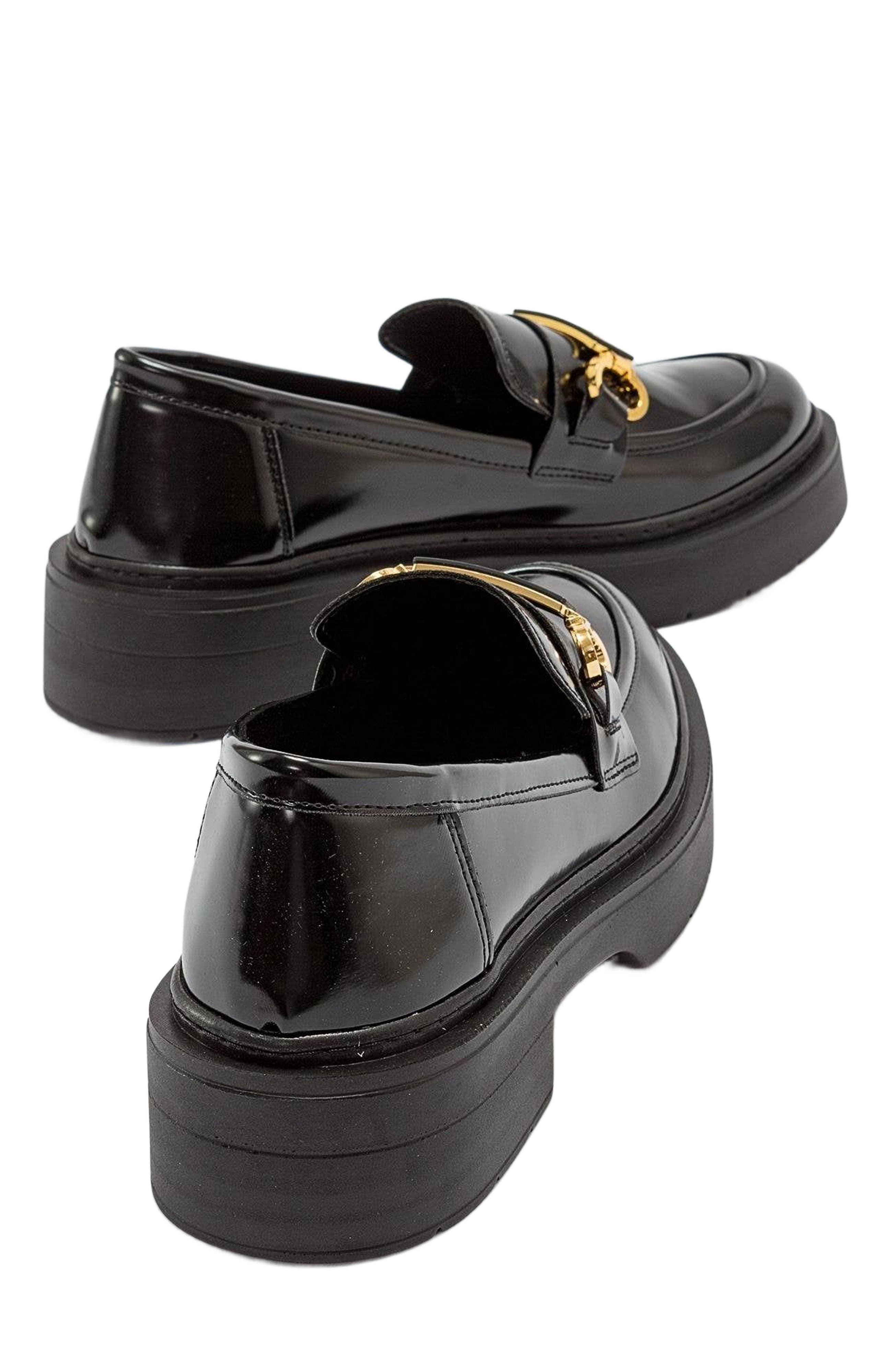 Simone Bit Platform Loafer, Alternate, color, Black Patent Faux Leather