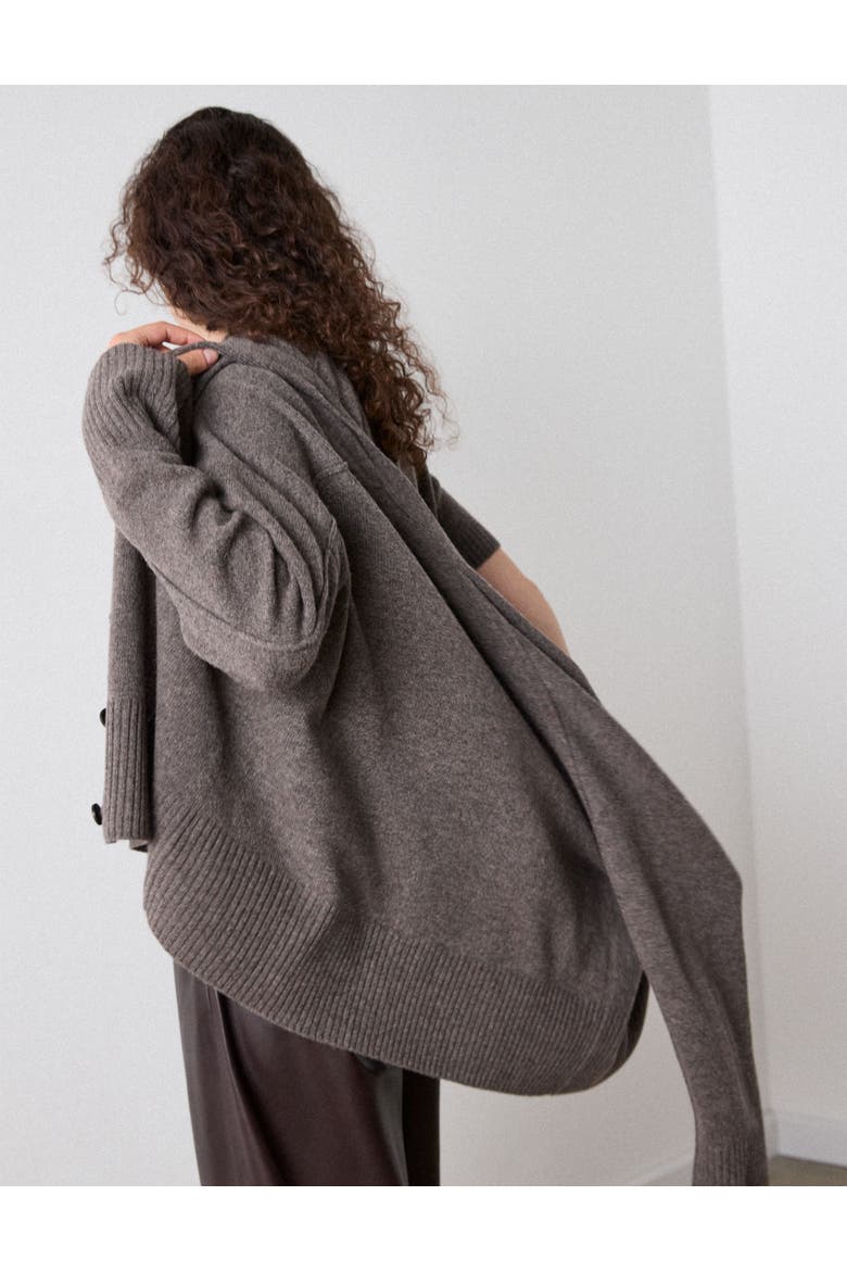 Wool V-Neck Cardigan, Alternate, color, Neutral