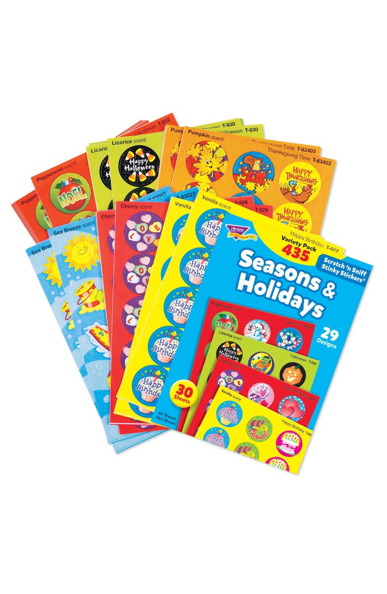 TREND Enterprises Seasons & Holidays Stinky Stickers, Variety Pack, 435 Count, Alternate, color, Multicolored