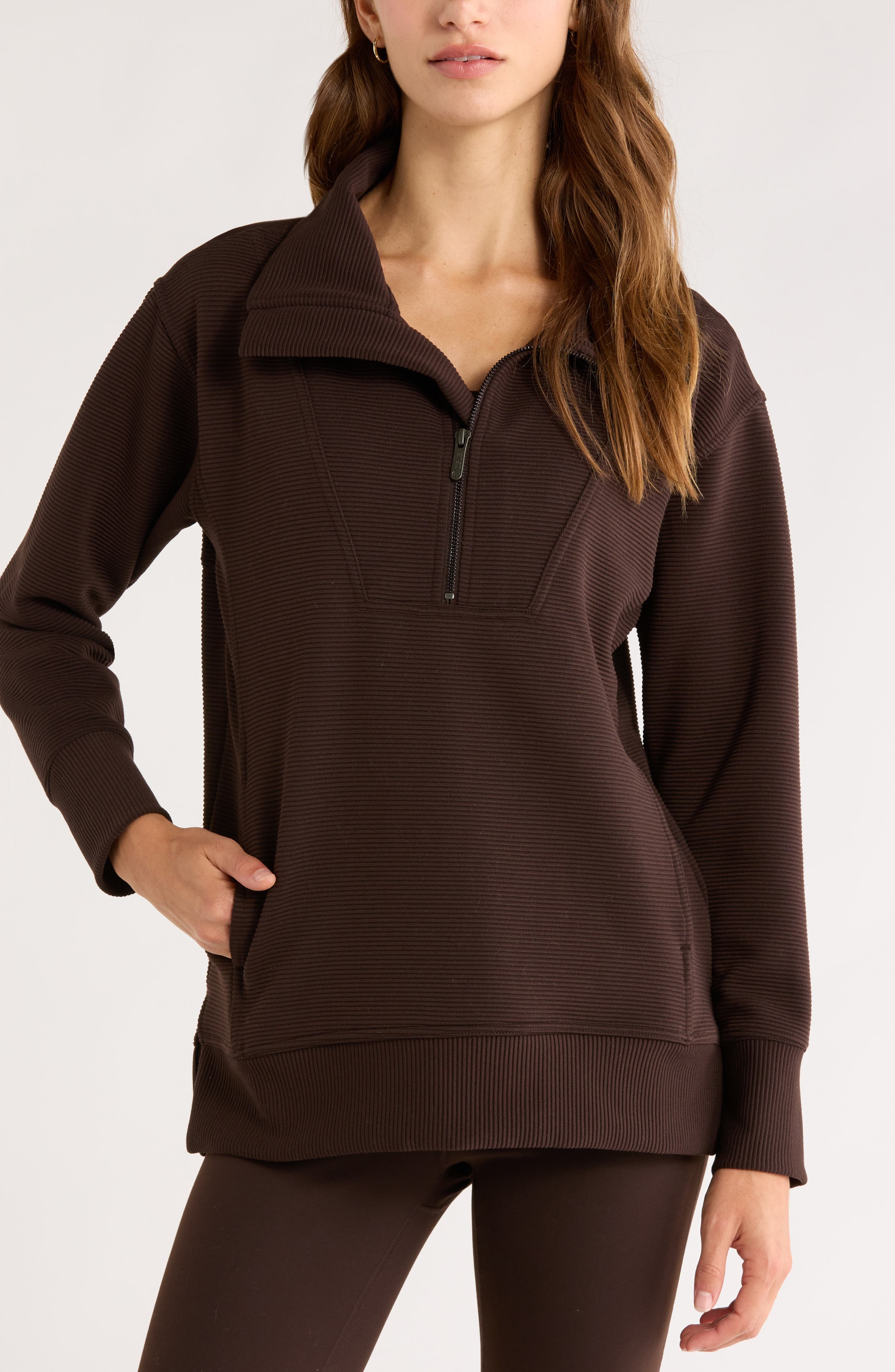 Zella Kickback Ottoman Half Zip Tunic