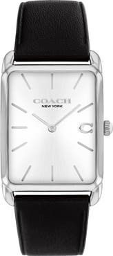 COACH Elliot Leather Strap Watch, 32mm x 36mm