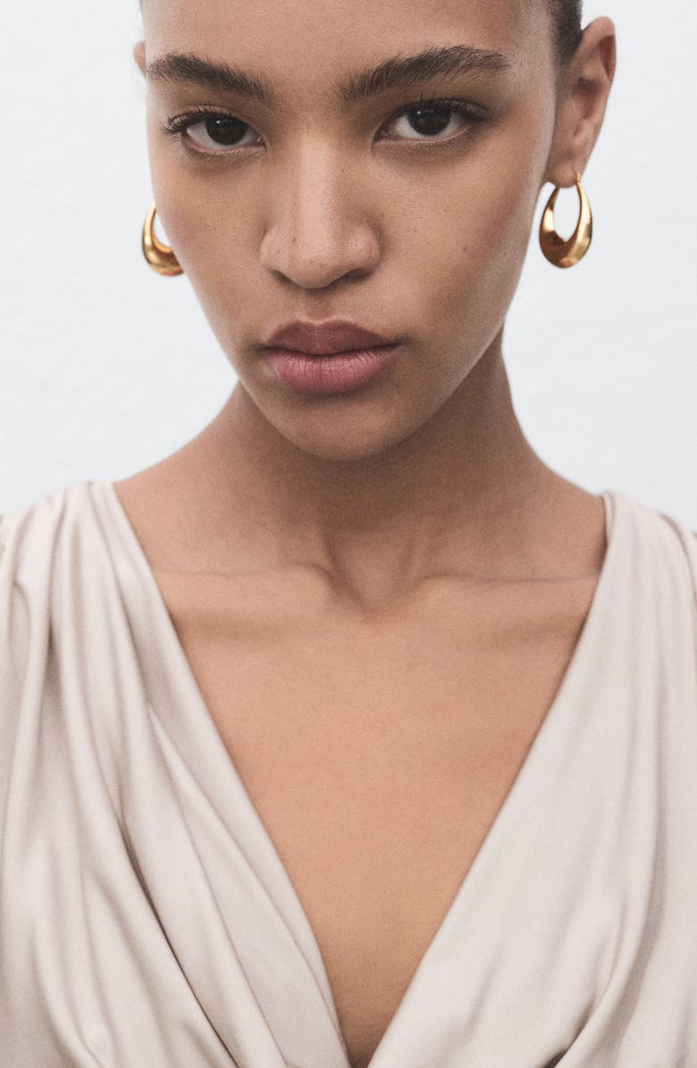 MANGO Cowl Neck Bodysuit, Alternate, color, Light/ Pastel Grey