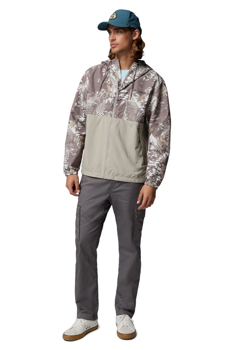 Spire Valley Print Water Repellent Windbreaker, Alternate, color, IRON GEOFERN/ FLINT GREY