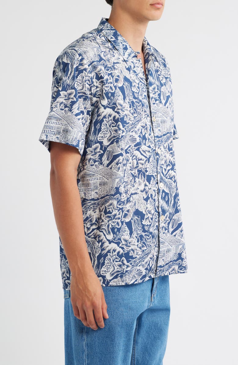 PS Paul Smith Chalet Print Casual Fit Camp Shirt, Alternate, color, 