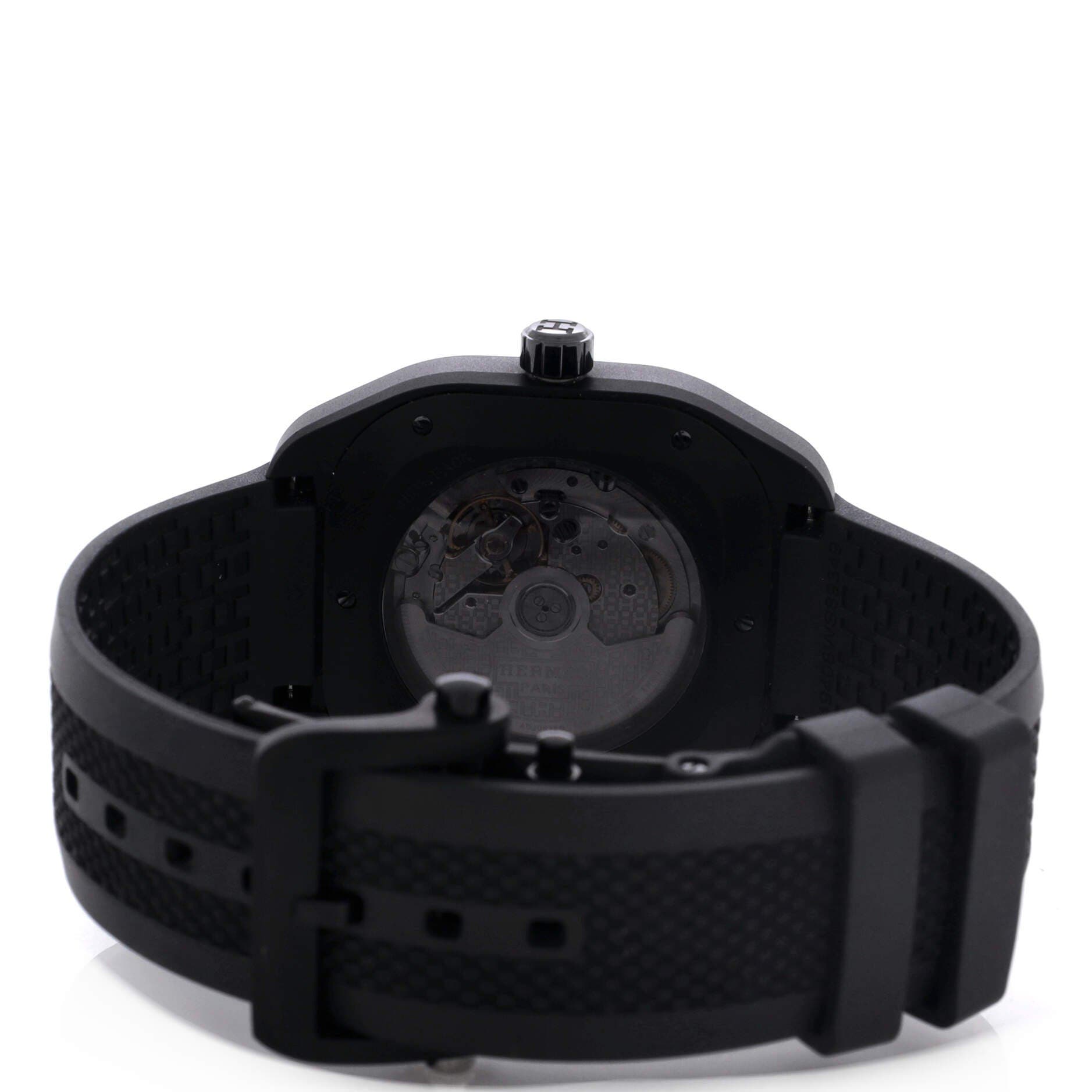 Pre-Owned Hermes H08 Automatic Watch Titanium and Rubber 39, Alternate, color, Black