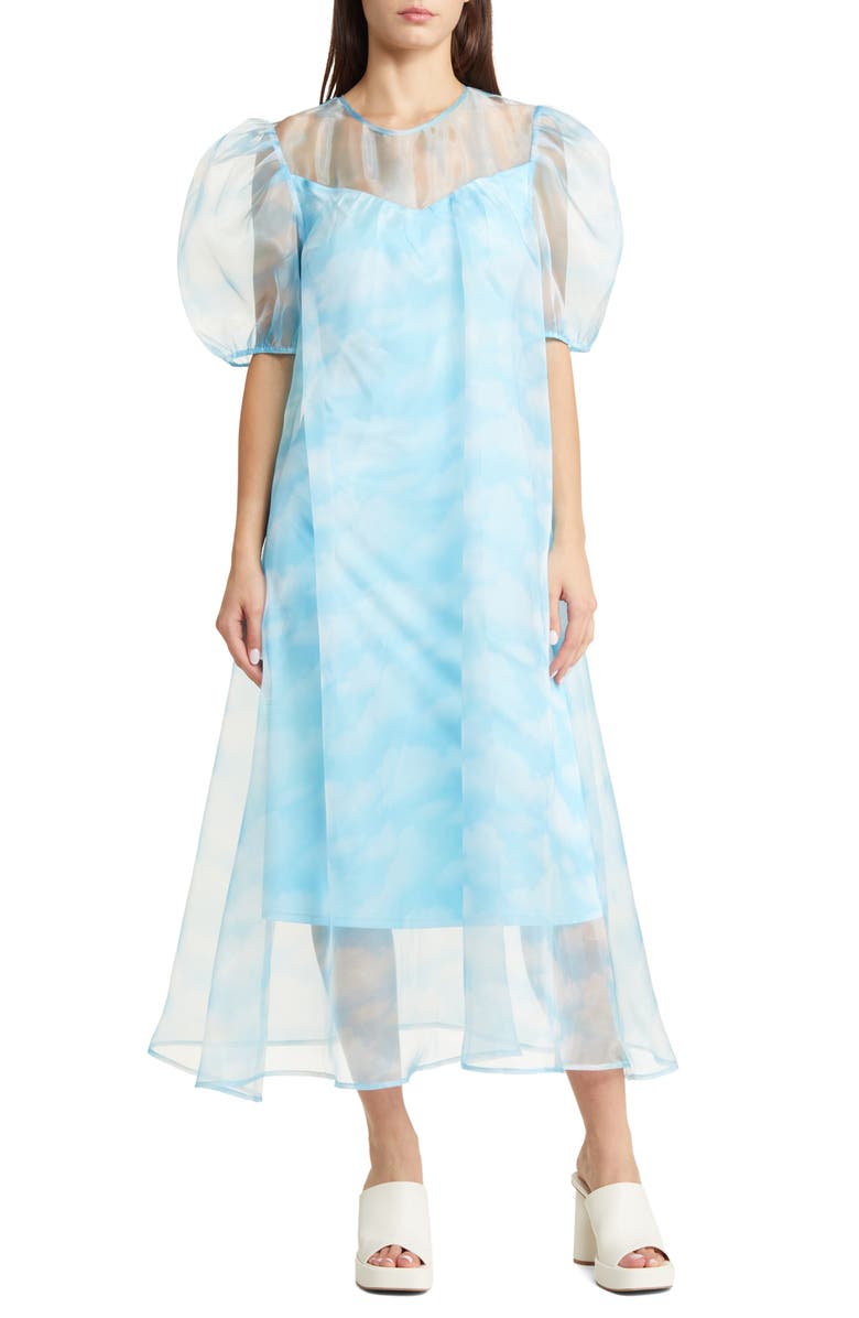 Dressed in Lala Star Energy Organza Puff Sleeve Dress, Main, color,