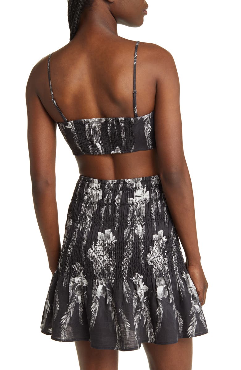 AllSaints Riah Mia Bandeau Linen Crop Camisole Top, Alternate, color, 