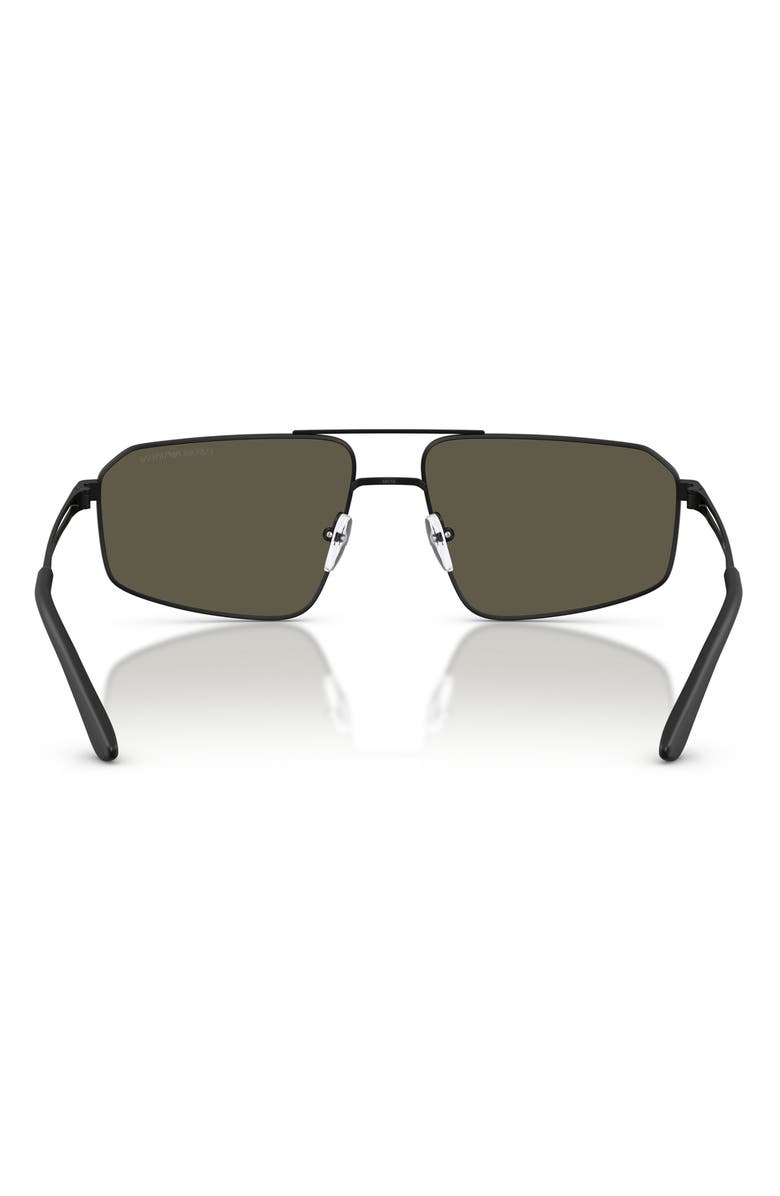 Emporio Armani 59mm Aviator Sunglasses, Alternate, color, Matte Black / Dark Grey