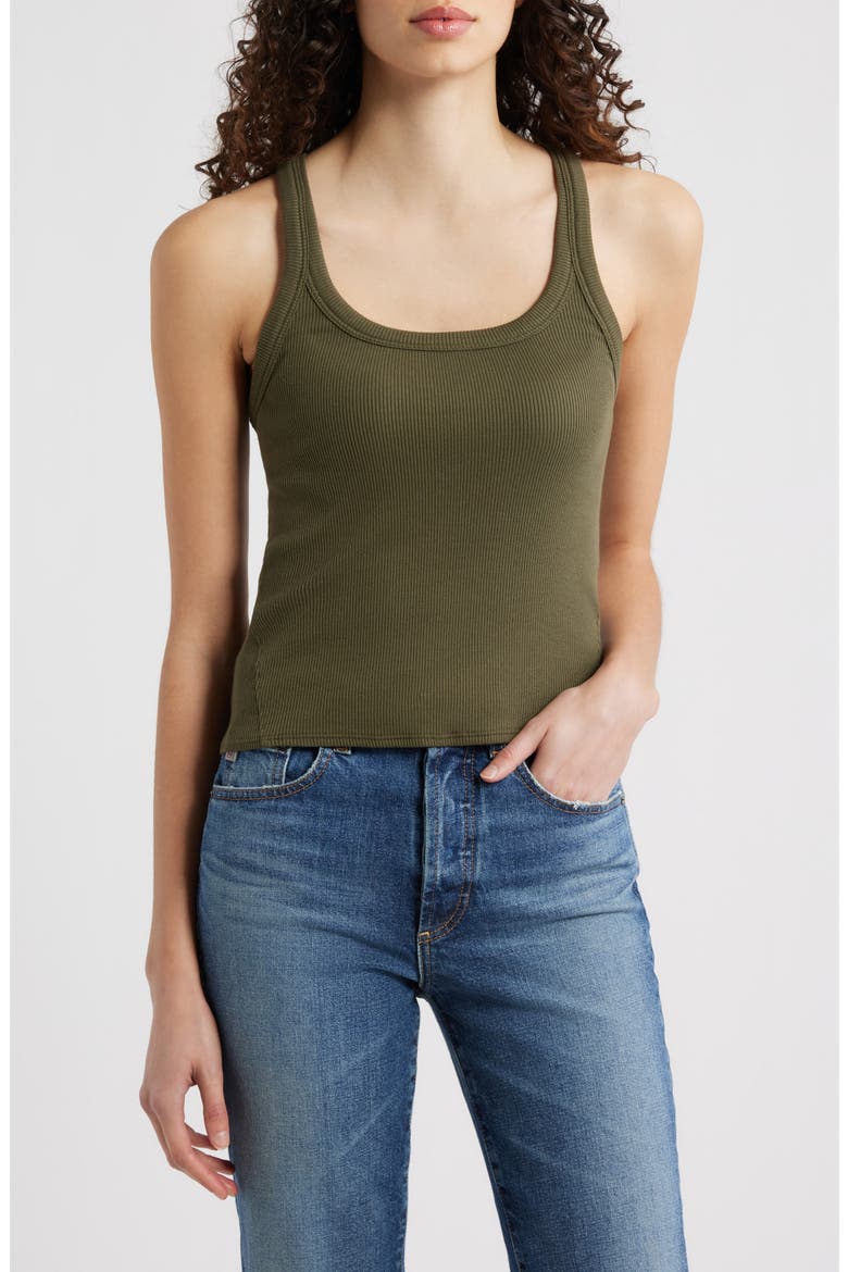 The Essential Rib Tank, Main, color, DARK OLIVE