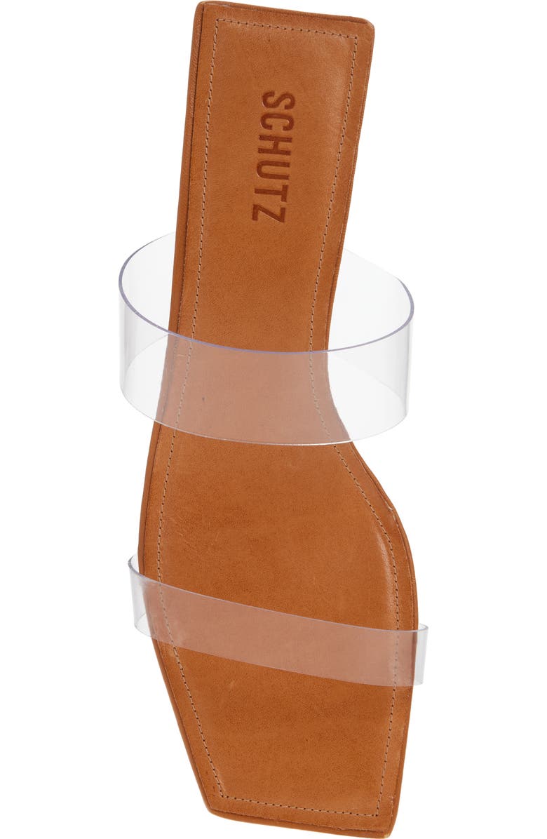 Schutz Ariella Slide Sandal, Alternate, color, Transparente/ Cuoio Brown