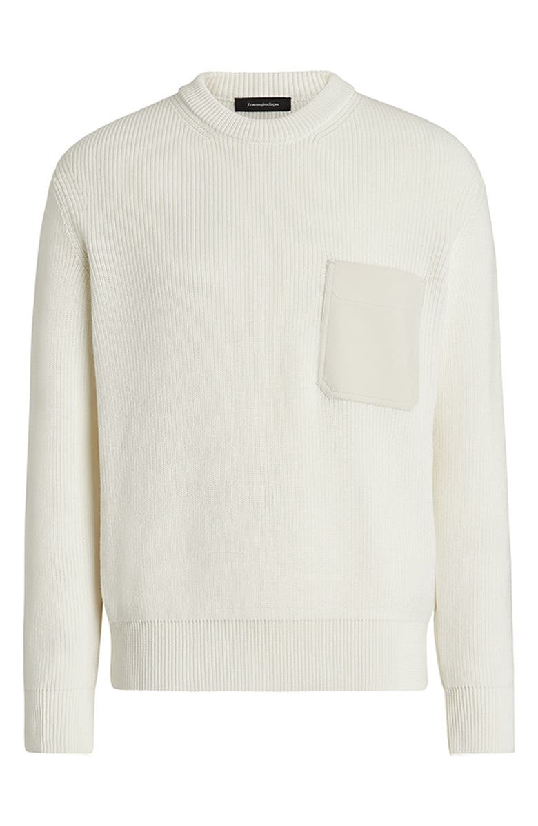 ZEGNA Cotton & Silk Crewneck Sweater, Alternate, color, 