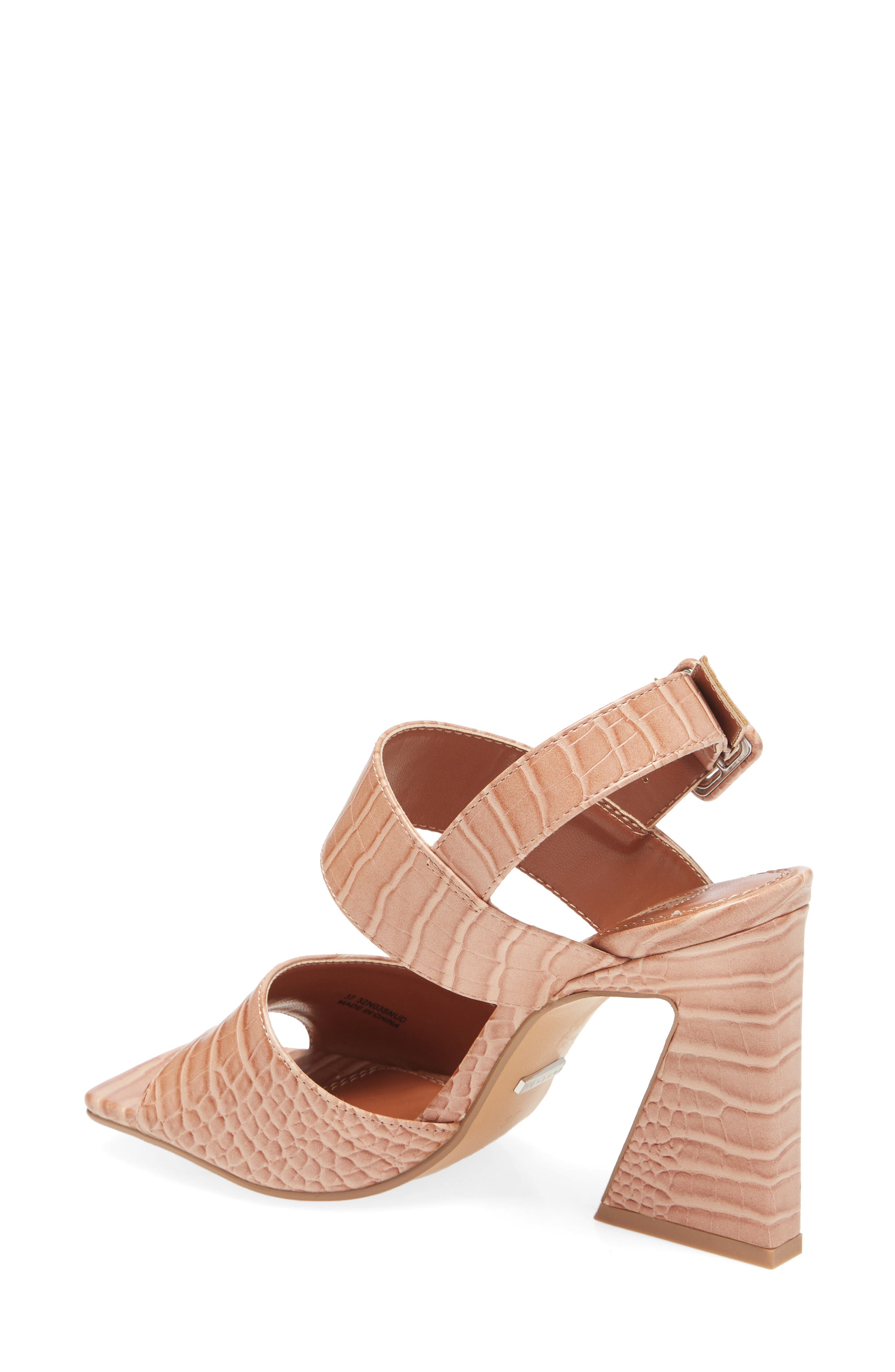 Topshop Natasha Crocodile Embossed Flare Heel Sandal, Alternate, color, 