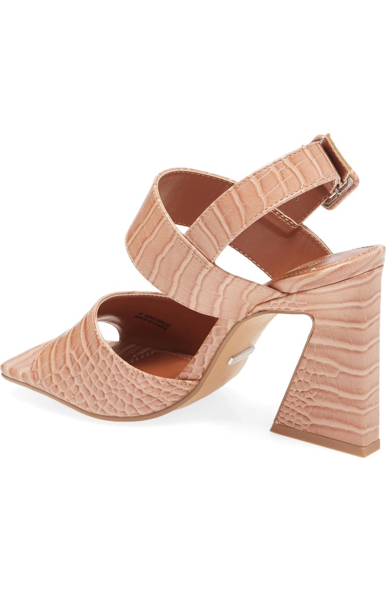 Topshop Natasha Crocodile Embossed Flare Heel Sandal, Alternate, color,