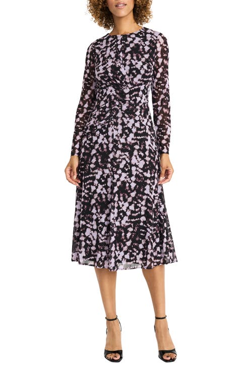 Long Sleeve Ruched Midi Dress